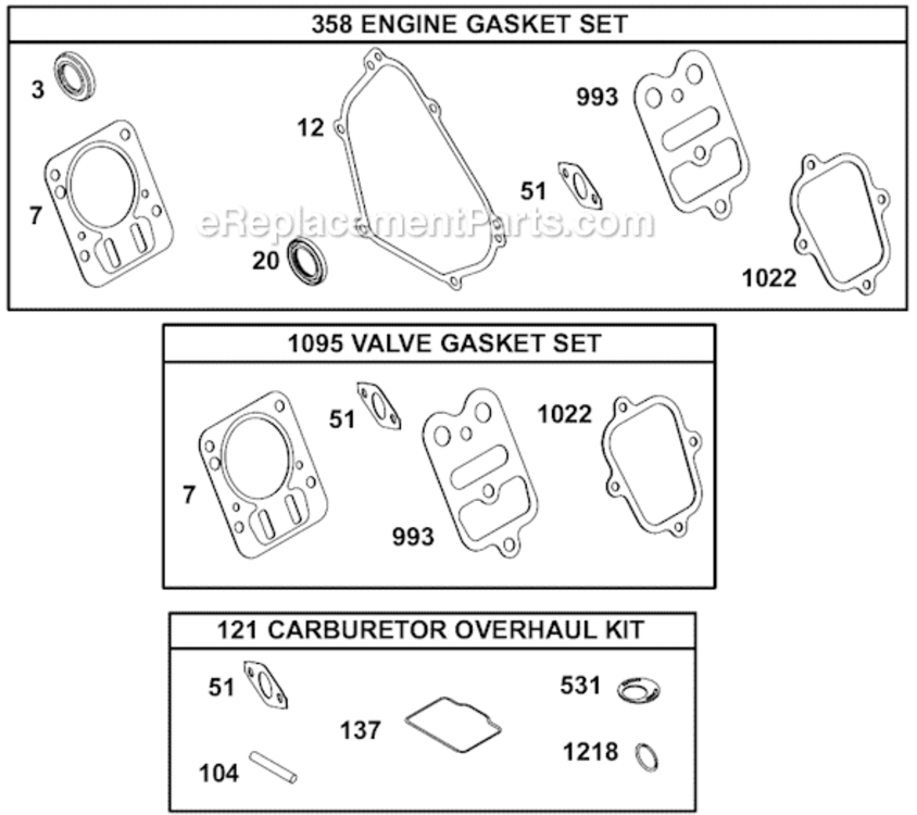 Page J Diagram and Parts List for 124432 8001 Briggs and Stratton Engine